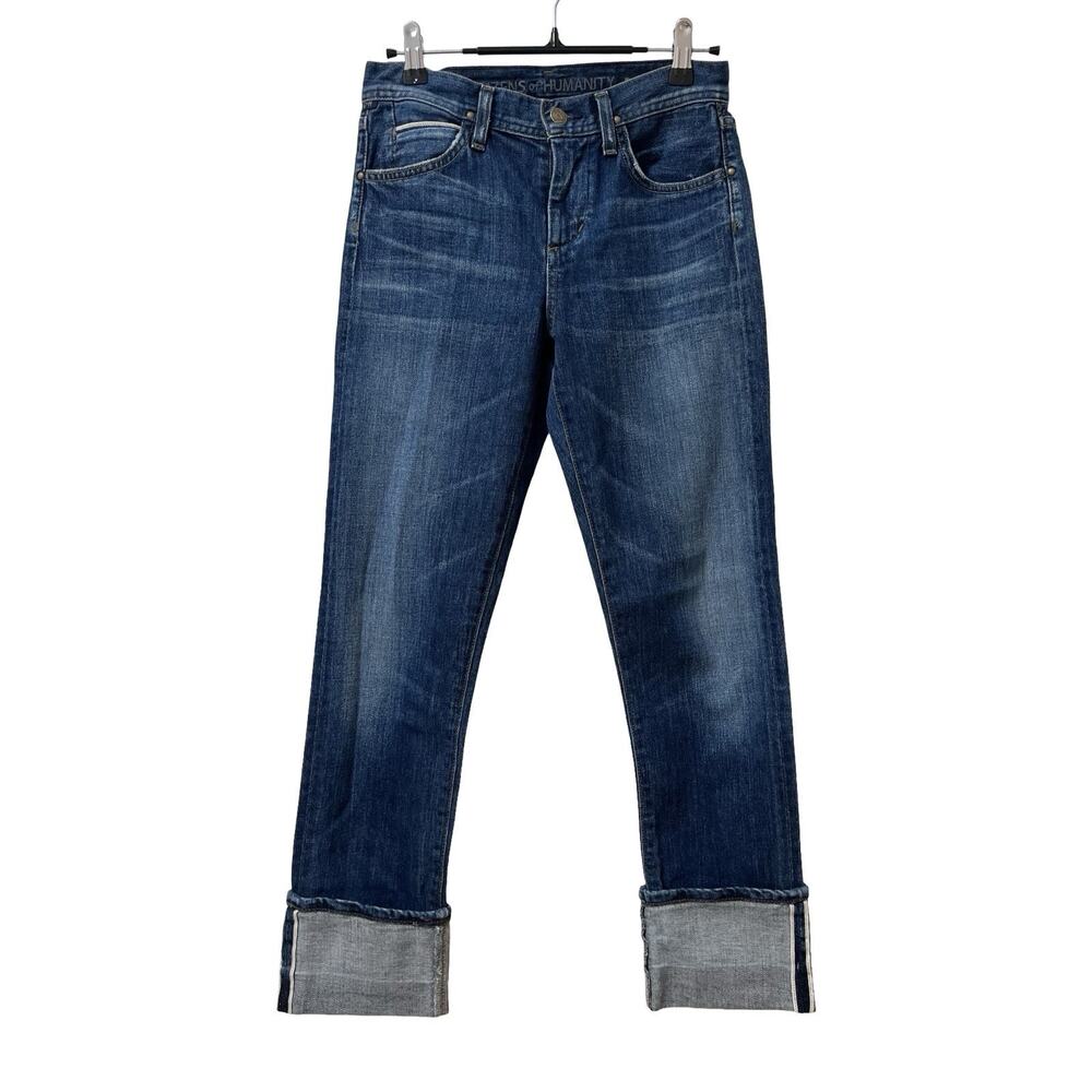 Citizens of Humanity Mandy High Waist Retro Slim Jeans Size 24 Blue Rolled Cuffs